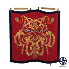 カルティエ大判シルクスカーフ　パンテール　レッド　未使用 カルティエ大判シルクスカーフ パンテール レッド 未使用 中古