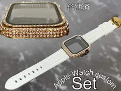 ゴールド　ホワイト　アップルウォッチ ケースカバーApple Watch. Dラバーベルト ラバーバンド キラキラカバー ケース 鑑別済み 最高品質