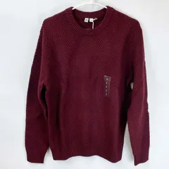 【未使用】UNIQLO U ラムクルーネックセーター ハニカム ルメール LEMAIRE ラムウール ユニクロ L レッド メンズ