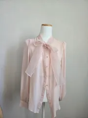 シフォン ブラウス ピンク