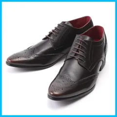 【新着商品】メンズ フルブローグ シークレットシューズ 7cm メダリオン クラウド・ナイン] ウィングチップ ビジネス 9 紳士靴 ブラック [CLOUD 黒