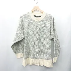 ◇ ⊇ earth music&ecology 綿混合 長袖 カーディガン サイズF オフホワイト レディース E  【1409100017625】