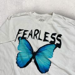 US古着 DOM FEARLESS 蝶 バタフライ Tシャツ XL ホワイト