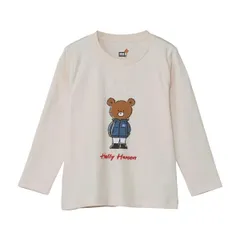 HELLYHANSEN ロングスリーブ ヘリーベア オーロラTシャツ キッズ 長袖 綿×レーヨン 110-140cm アイボリー