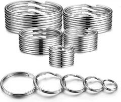 【迅速発送】caak ステンレス鋼製 キーリング ホルダー 二重リング 軽量 外徑 10mm 13mm 15mm 20mm 25mm 28mm 30mm 32mm 35mmサビに強い 二重丸カン スプリットリング 接続金具 (外徑 20mm ステンレス鋼製