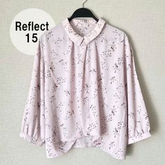 A0462【美品♪】Reflect　リフレクト　花柄襟付きシフォンブラウス　２WAY　ピンク系