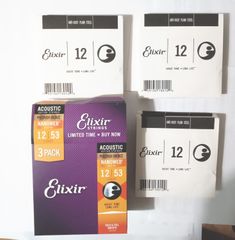 3セットパックElixir エリクサー アコースティックギター弦 #16545