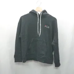 ◇ ⊇ FILA フィラ ロゴ刺繍 長袖 スウェットトレーナー サイズF ブラック系 レディース E  【1411280014844】
