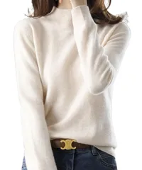 [Dep Club] シンプリストが選ぶ セーター レディース ゆったり ニット シンプル クルーネック トップス カットソー 薄手 軽量 長袖 無地 丸首 大きいサイズ 春 秋 冬 春秋 春服 服 (JP, アルファベット, M, クリ [クリーム] [M]