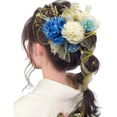 [JZOON] 髪飾り 成人式 髪飾り 10色 ドライフラワー 造花飾り 水引 紐 ヘアーアクセサリー 和玉 かすみ草 金箔 人気 和服 着物 振袖 袴 花 浴衣 成人式 七五三 結納 卒業式 入学式 結婚式 発表会 T5015