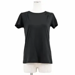 【美品】DOLCE&GABBANA ドルチェアンドガッバーナ Tシャツ 半袖 フローラル 花柄 レース コンビネーション 切り替え プルオーバー クルーネック コットン × ナイロン カットソー トップス レディース サイズ 36 ブラック 黒 イタリア製のサムネイル