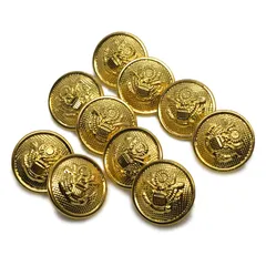 【残りわずか】10個セット(14.8mm)[B-14] 金属製 金ボタン 高輝度 エデンボタン