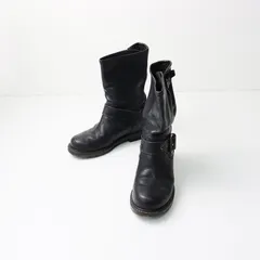 ブッテロ BUTTERO B3704 レザーエンジニアブーツ 35/ブラック キルティング シューズ 22cm【2400014162820】
