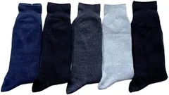 モードセレクト 靴下 メンズ ビジネス ソックス 紳士 大きいサイズ 27-29cm 耐久 リブ クルーソックス 5足セット D14(黒、グレー、紺,  27-29)