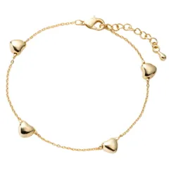 【ゴールド×ワンサイズ】[Cream dot. クリームドット公式] ブレスレット レディース  金属アレルギー ニッケルフリー ハート ぷっくり メタル メタルハート ステーションチェーン 大人 のサムネイル