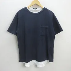 G■ビームス/BEAMS HEART 半袖レイヤードTシャツ/コットン【S】紺/men's/22【中古】■