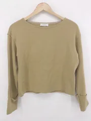 ◇ green label relaxing UNITED ARROWS 袖ロールアップ 長袖 ニット カットソー ベージュ系 レディース E  【1307250033413】