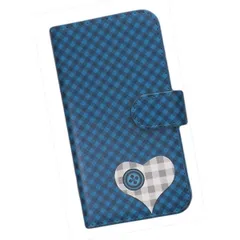 手帳型 スマホケース ハート チェック ボタン おしゃれ チェック柄 148