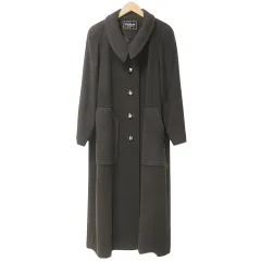 ◇CREMONA カシミヤ ロングコート ファー付き ブラウン系 カシミヤ ロング コート フォックス ファー 襟付き ダブル仕立て
