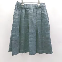 ◇ Θ Couture Brooch クチュールブローチ チェック柄 膝丈 フレアー スカート サイズ38 ネイビー系 レディース E  【1502060043243】