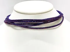 ☆SWAROVSKI　スワロフスキー　Slake　スレイク　クリスタル×スエード　チョーカー　ブレスレット　パープル　K24484(5/15)