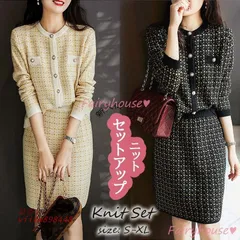 ニットセットアップ レディース 40代 秋冬 長袖 ニットカーディガン セーターセットアップ 通勤 ニットタイトスカート チェック柄 オシャレワンピース 着痩せ vii4w898448