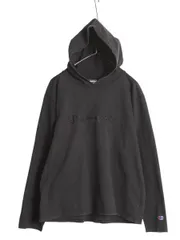 【お得なクーポン配布中!】 90s USA製 チャンピオン フード パーカー メンズ M / オールド ヘビーウェイト フード付き 長袖 Tシャツ ロンT プルオーバー 黒 スクリプト