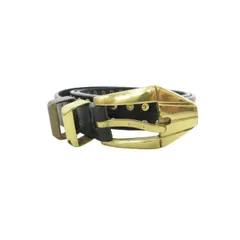 ジャンニヴェルサーチ ヴェルサーチェ GIANNI VERSACE ナローベルト 二連スタッズ レザー 324 75/30 ブラック 黒 0124のサムネイル