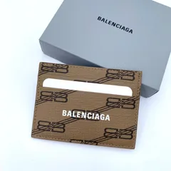 バレンシアガ カードホルダー BALENCIAGA ベージュ BBモノグラム レザー カードケース