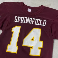 80年代 トリコタグ USA製  Champion チャンピオン コットン×ナイロン フットボールTシャツ  メンズS レディース