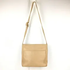 COACH/コーチ　レザーショルダーバッグ　ベージュ/薄茶　大口3箇所　ポケット3箇所　管NO.YB5-73<sale>