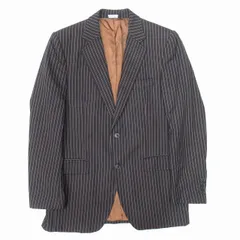 vintage 黒タグ ドルチェ&ガッバーナ ドルガバ DOLCE&GABBANA ストライプ ジャケット ノッチドラペル シングル 2釦 ブレザー 背抜き裏地 飾り切羽 背広 48 黒 ブラック ヴィンテージ オールド ブラックレーベル/メンズ