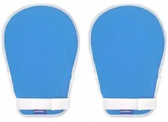 fiveAstar 介護ミトン ソフト メッシュ 手袋 用品 グローブ 認知症 自傷 いたずら 防止 2枚 セット 取り扱い説明書付き A318 紐パットなし2枚(紐パットなし2枚)