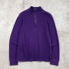 Polo Ralph Lauren ポロラルフローレン ハーフジップニットセーター ワンポイントロゴ刺繍 レディースXL メンズM相当 【SS2506】