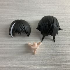 現金品　ねんどろいど 鶴丸国永　髪パーツ　ヘアパーツ　 舞台『刀剣乱舞』義伝 暁の独眼竜　黒髪　メッシュ　男の子　写真にあるもののみバラ売り不可