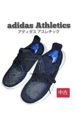 【中古／レディーススニーカー】アディダス  アスレチック  ネイビー  メッシュ素材   24.5cm