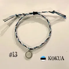 【希望NOチャームリクエスト受付中】川崎フロンターレカラー　水色　黒　白　ブレスレット ミサンガ　ワックスコード  ハンドメイド ご希望 NOチャームのサムネイル