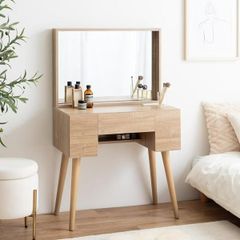 Mangowood ドレッサー 木製 化粧台 コンパクト ウォールナット - メルカリ