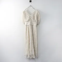 【値下げ】美品 マーキュリーデュオ MERCURYDUOセンシャルレースプリーツドレス S/ベージュ ドレス ロング フレア Vネック【2400014362947】