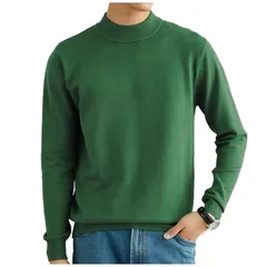 [ヴォンヴァーグ] タートルネック ニット ハイネック モックネック きれいめ オフィスカジュアル シンプル メンズ (02.L, グリーン) 1