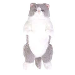 【在庫処分】P-6462 アニマル ぬいぐるみ 17.2×10.8×36.6cm すやすや グレー ねこ ひざ Lemon) サンレモン(Sun