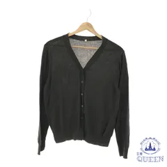 ☆美品☆ トップス カーディガン 長袖 Vネック シンプル レディース ブラック L 901-5483 送料無料 古着