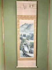 ♥掛軸　中国　山水画　大きな　掛け軸　骨董品 ♥掛軸 中国 山水画 大きな 掛け軸 骨董品 掛軸 中国 山水画