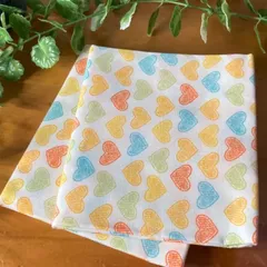 カットクロス　カラフルハート2枚セット