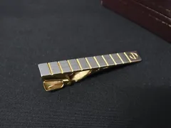 ■美品■ dunhill ダンヒル ネクタイピン タイクリップ アクセサリー 紳士 メンズ ゴールド系×シルバー系 DH9389