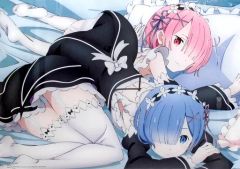 [중고] 포스터 B2 클리어 포스터 램 & 렘 [세가 럭키 복권 ONLINE Re:제로부터 시작하는 이세계 생활] C상