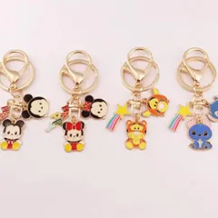 ディズニー ミッキーマウス ミニーマウス ティガー スティッチ メタルver キーホルダー 全4種