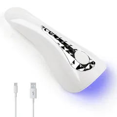 充電式 ネイルドライヤー 5LEDs UVライト ネイルマシン LEDネイルドライヤー 15W 持ち運びやすい ジェルネイル LEDライト ハンディライト 硬化ライト タイマー設定可能 2階段タイマー機能 ネイルライト タイマー ホワイト