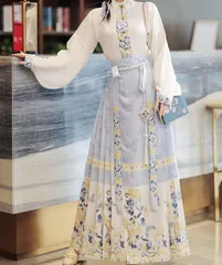 漢服 コスプレ 長袖トップス プリーツ ロングスカートセットアップ 刺繡 蝶 花 漢服 コスプレ 長袖トップス プリーツ ロングスカート