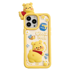 【人気商品】くまのプーさん くまのプーさん プー スマホケース プー シリコン 柔らかい殻 iPhone iPhone 16 用 ケース ケース かわいい 耐衝撃 用 傷防止 レンズ保護 キズ防止 1